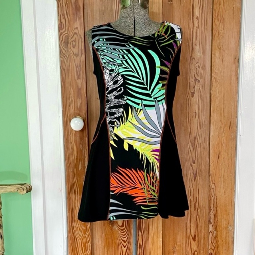 Michael Tyler Tropical Print Fit and Flare  Mini Dress - Size Small